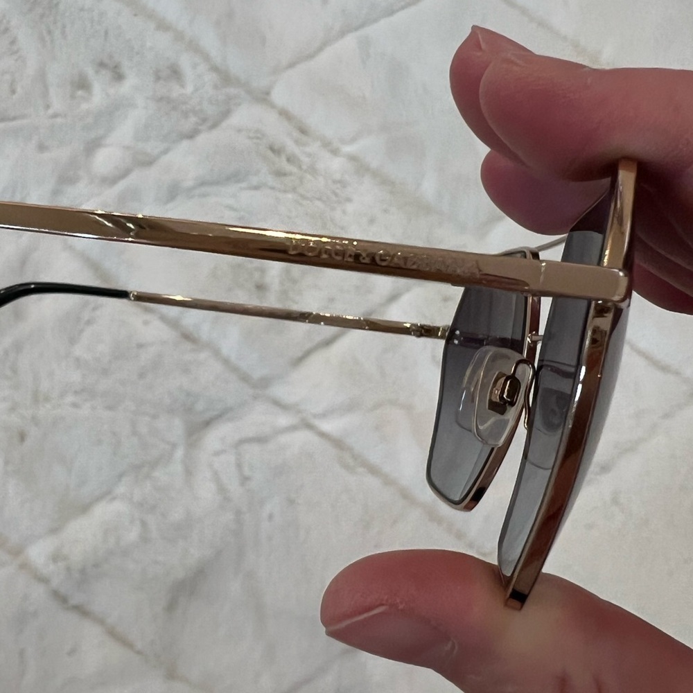 Dolce & Gabbana DG2157 Gold Aviator Polarized Polygon Sunglasses Black - Picture 8 of 15